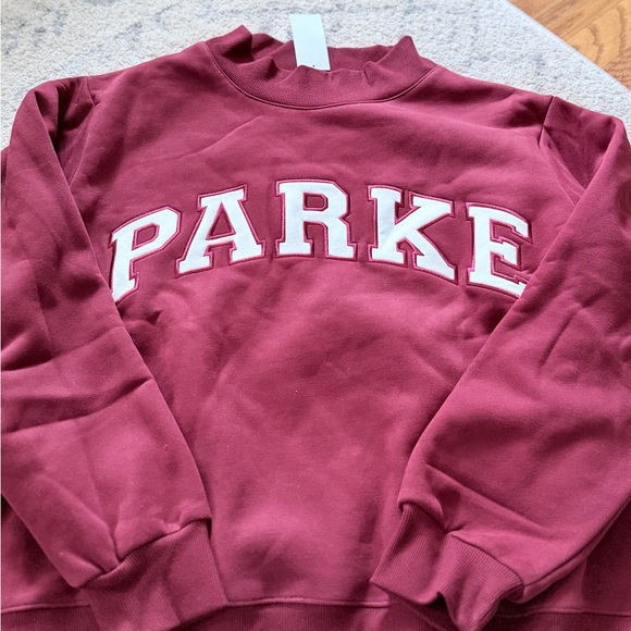 Parke Varsity Fleece Mockneck Crimson/White - Picture 2 of 3